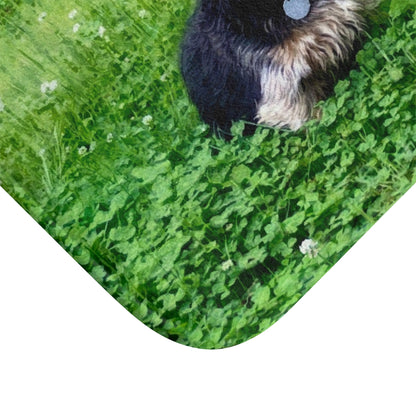 Custom Watercolor Pet Portrait Bath Rug Mat
