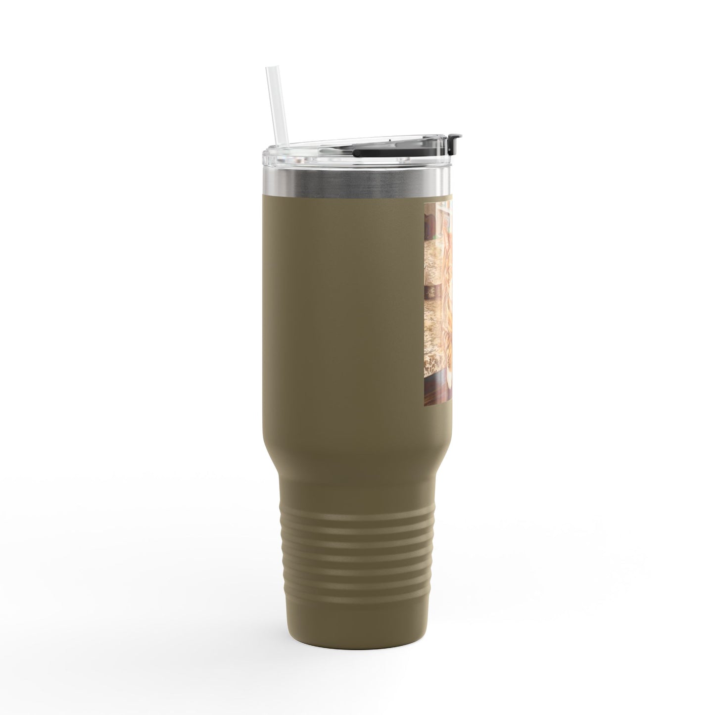 Custom Pet Portrait Watercolor 40oz Insulated Travel Tumbler