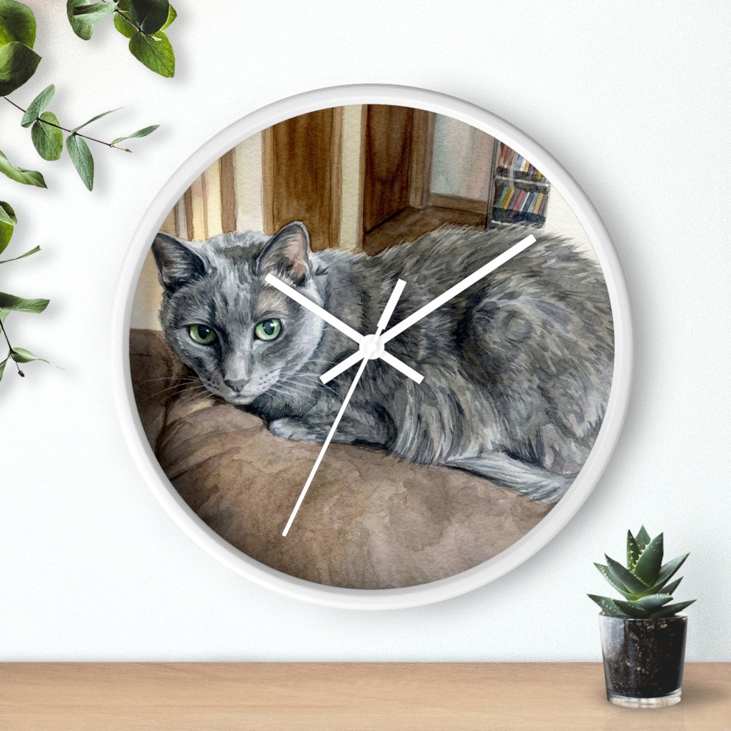 Petty Prints: Custom Water Color Realistic Pet Portrait Wall Clock