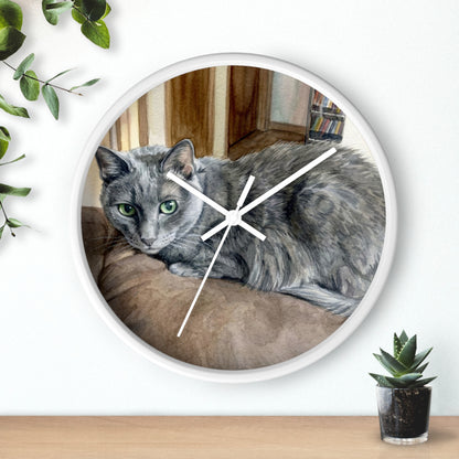 Petty Prints: Custom Water Color Realistic Pet Portrait Wall Clock