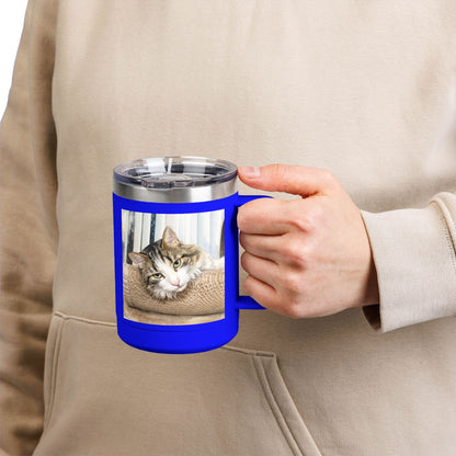 Custom Watercolor Pet Travel Mug – 15oz Insulated Tumbler