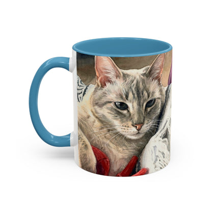 Custom Watercolor Pet Portrait Accent Coffee Mug