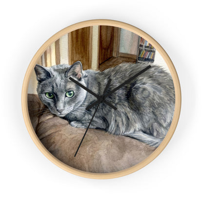 Petty Prints: Custom Water Color Realistic Pet Portrait Wall Clock