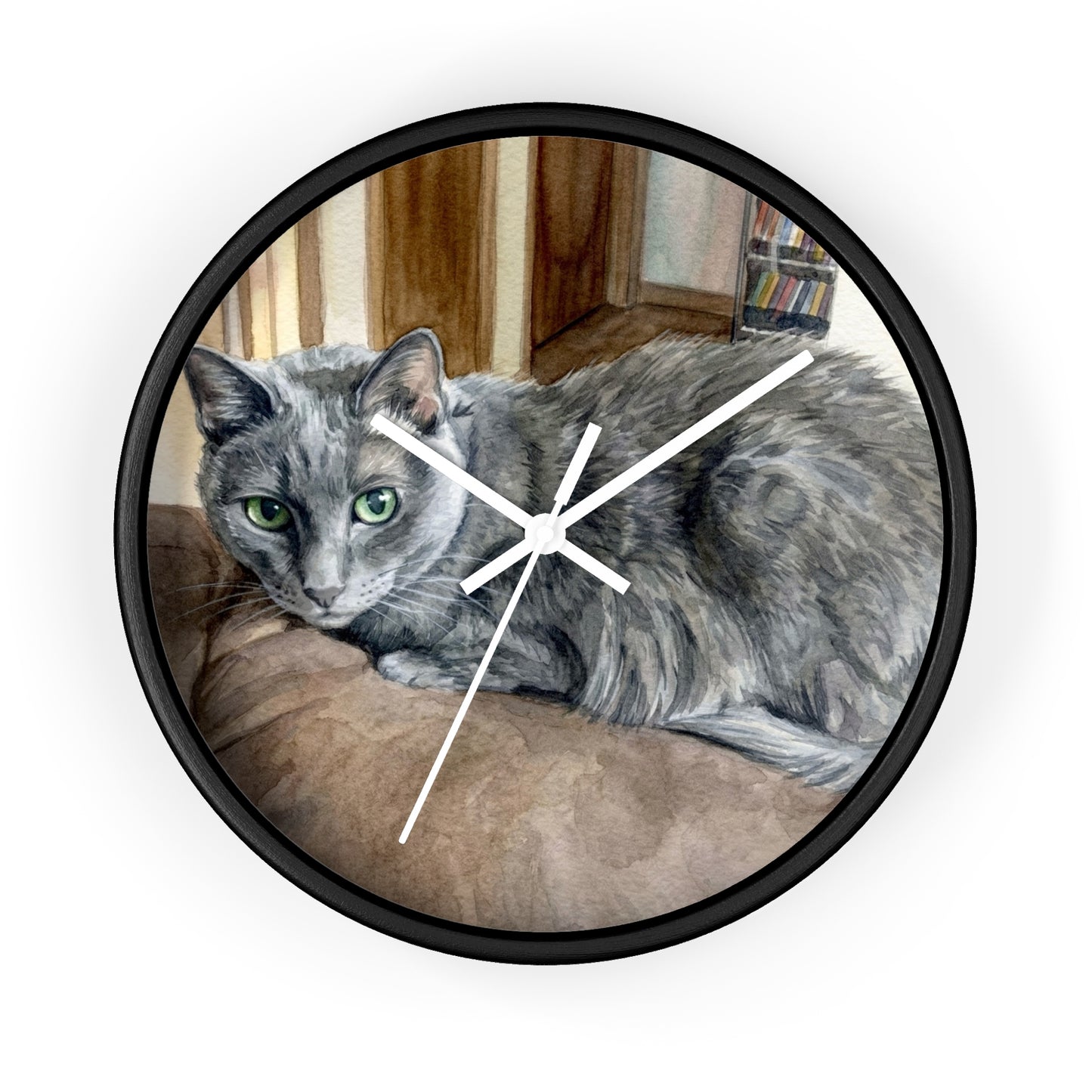 Petty Prints: Custom Water Color Realistic Pet Portrait Wall Clock