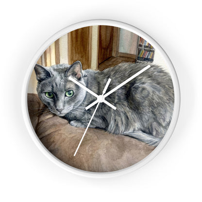 Petty Prints: Custom Water Color Realistic Pet Portrait Wall Clock