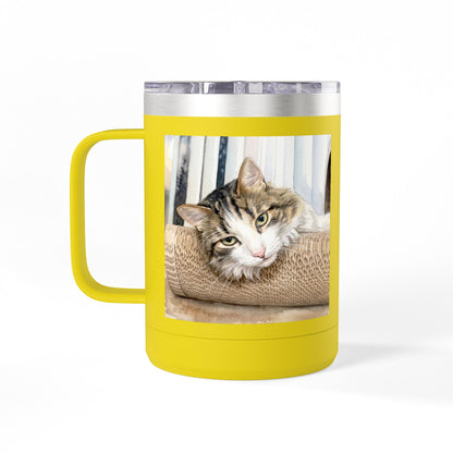 Custom Watercolor Pet Travel Mug – 15oz Insulated Tumbler