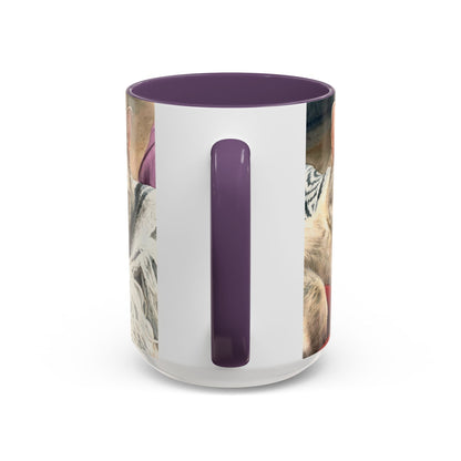 Custom Watercolor Pet Portrait Accent Coffee Mug