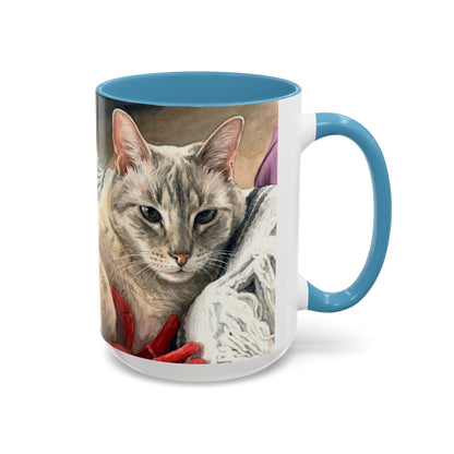 Custom Watercolor Pet Portrait Accent Coffee Mug