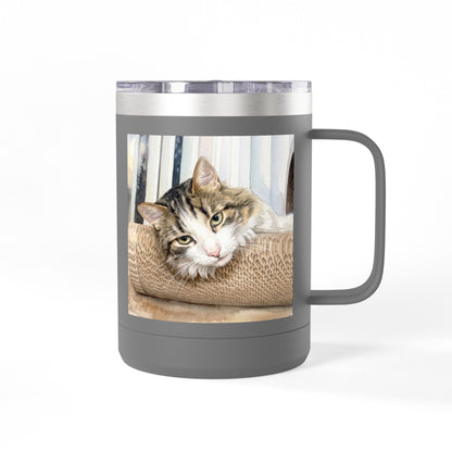 Custom Watercolor Pet Travel Mug – 15oz Insulated Tumbler