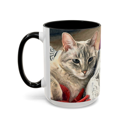 Custom Watercolor Pet Portrait Accent Coffee Mug