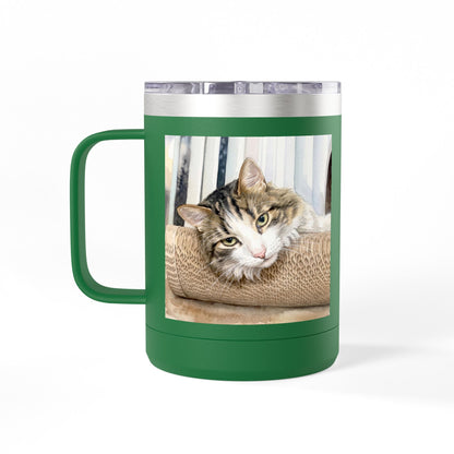 Custom Watercolor Pet Travel Mug – 15oz Insulated Tumbler