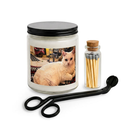 Custom Watercolor Pet Portrait Candle Set with Matches & Wick Trimmer