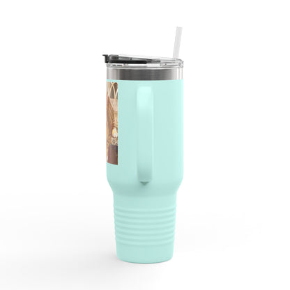 Custom Pet Portrait Watercolor 40oz Insulated Travel Tumbler
