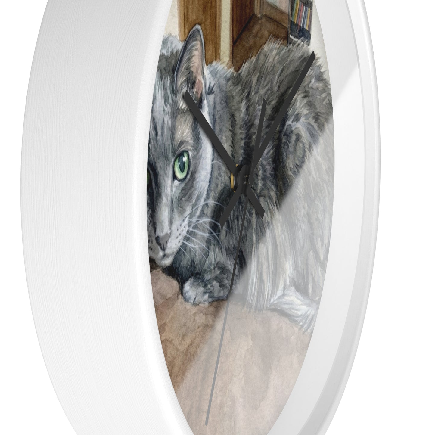 Petty Prints: Custom Water Color Realistic Pet Portrait Wall Clock