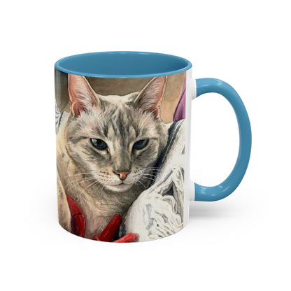 Custom Watercolor Pet Portrait Accent Coffee Mug