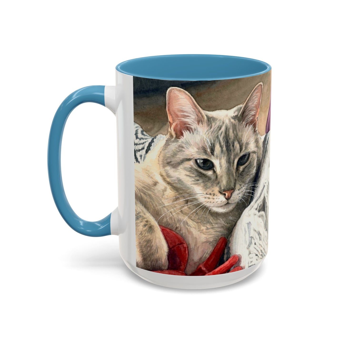 Custom Watercolor Pet Portrait Accent Coffee Mug