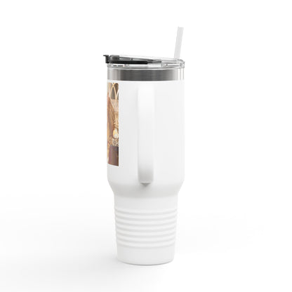 Custom Pet Portrait Watercolor 40oz Insulated Travel Tumbler