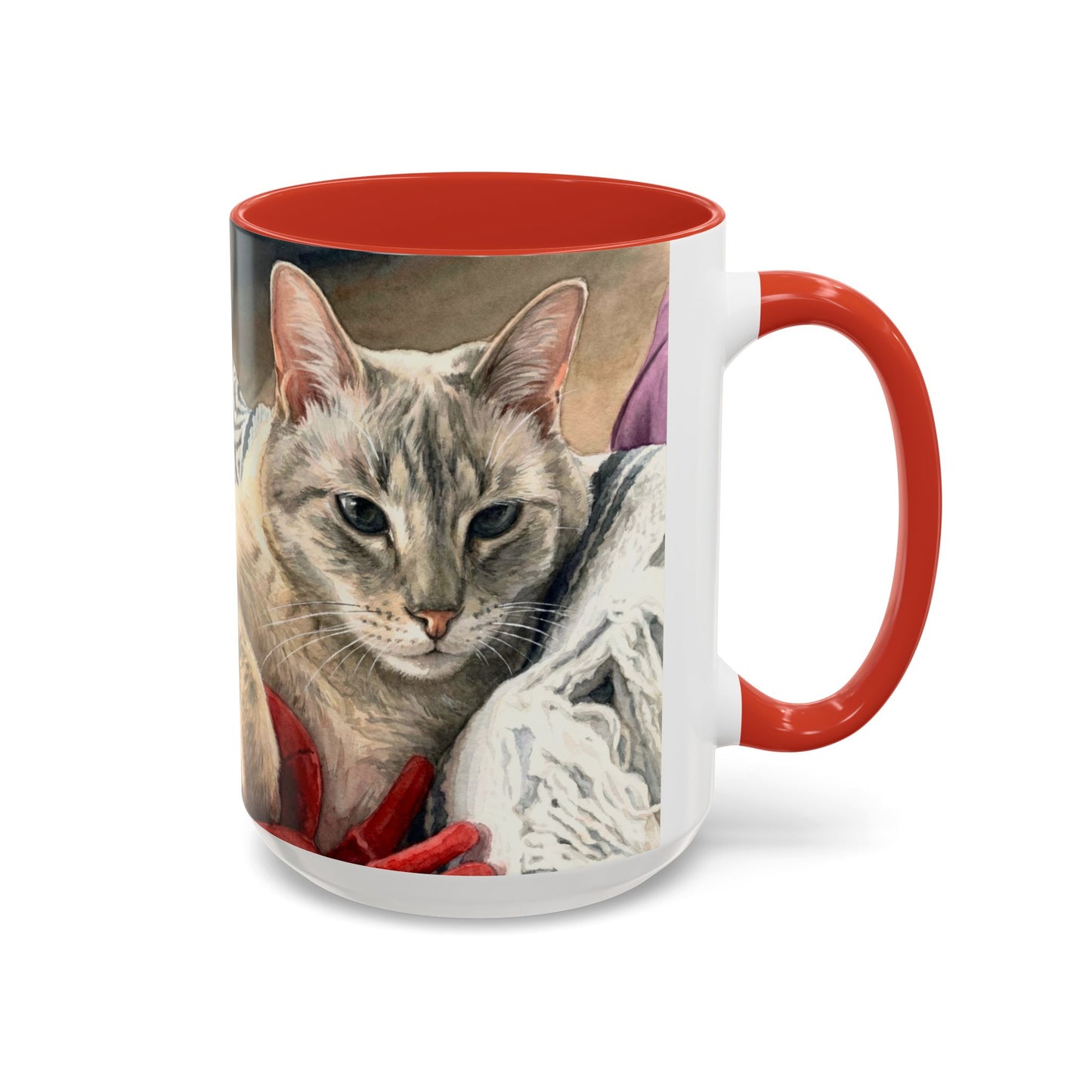 Custom Watercolor Pet Portrait Accent Coffee Mug