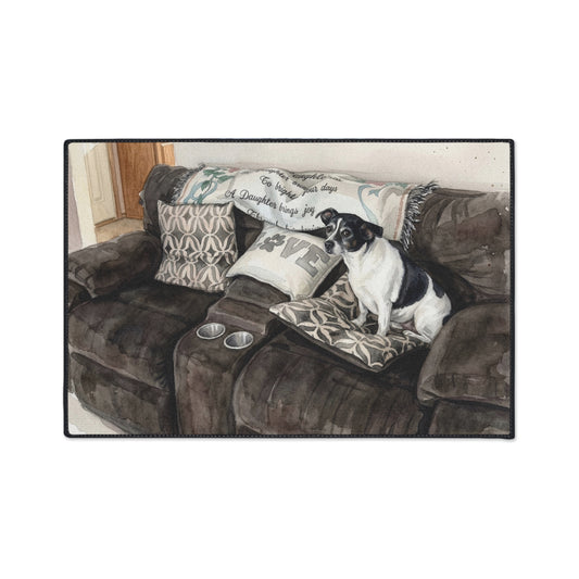 Custom Watercolor Pet Portrait Heavy-Duty Floor Mat