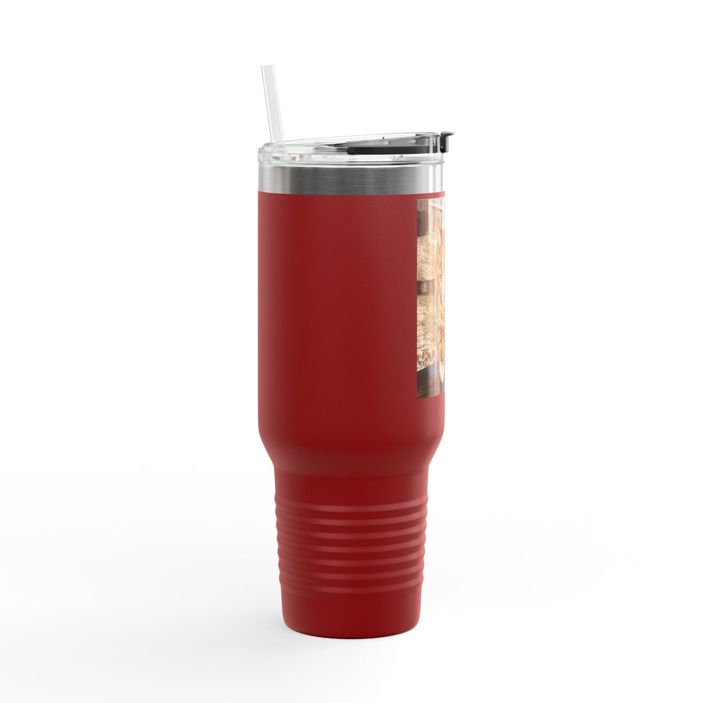 Custom Pet Portrait Watercolor 40oz Insulated Travel Tumbler
