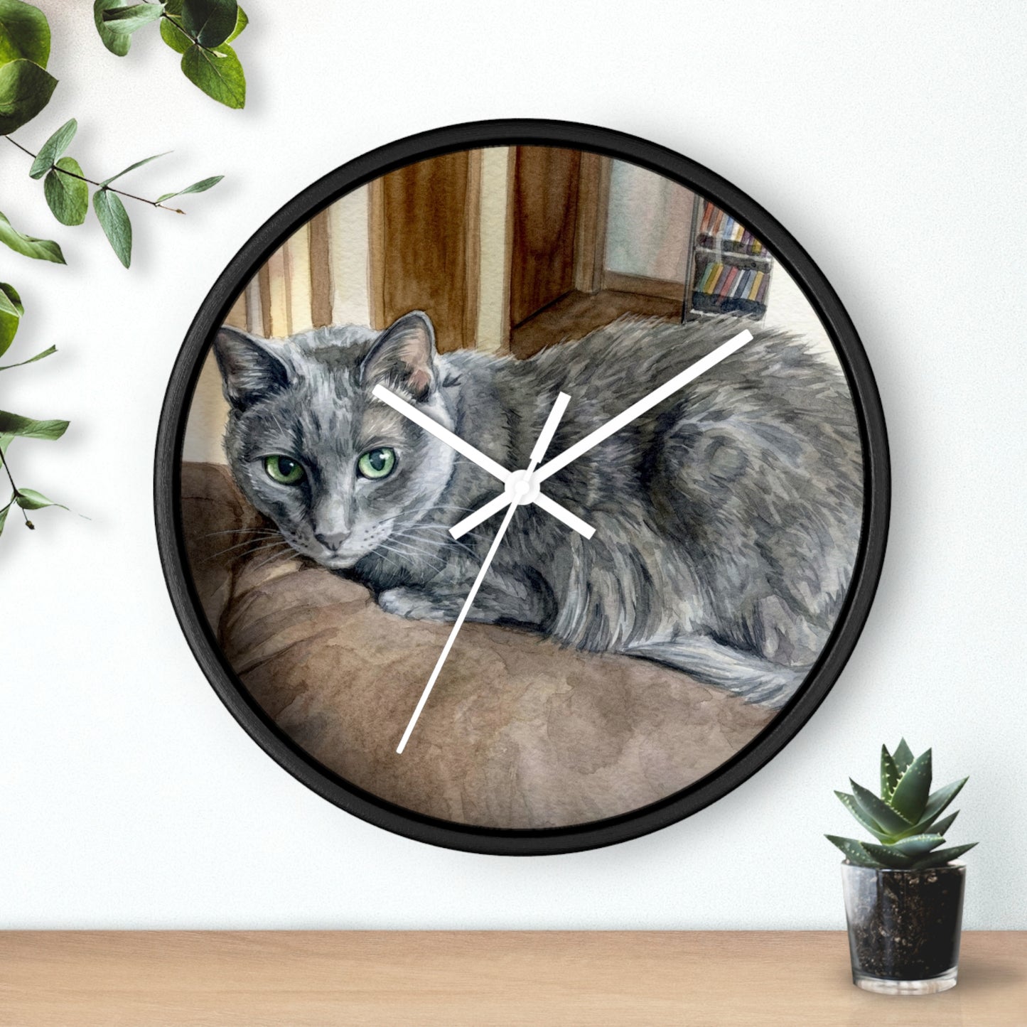 Petty Prints: Custom Water Color Realistic Pet Portrait Wall Clock