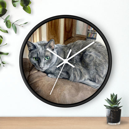 Petty Prints: Custom Water Color Realistic Pet Portrait Wall Clock