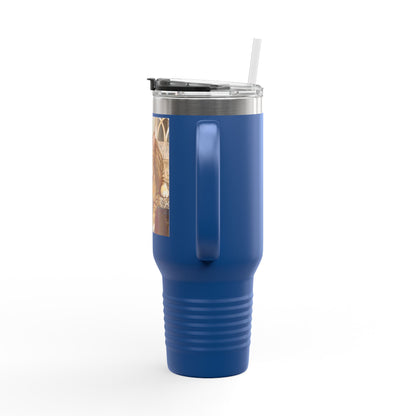 Custom Pet Portrait Watercolor 40oz Insulated Travel Tumbler