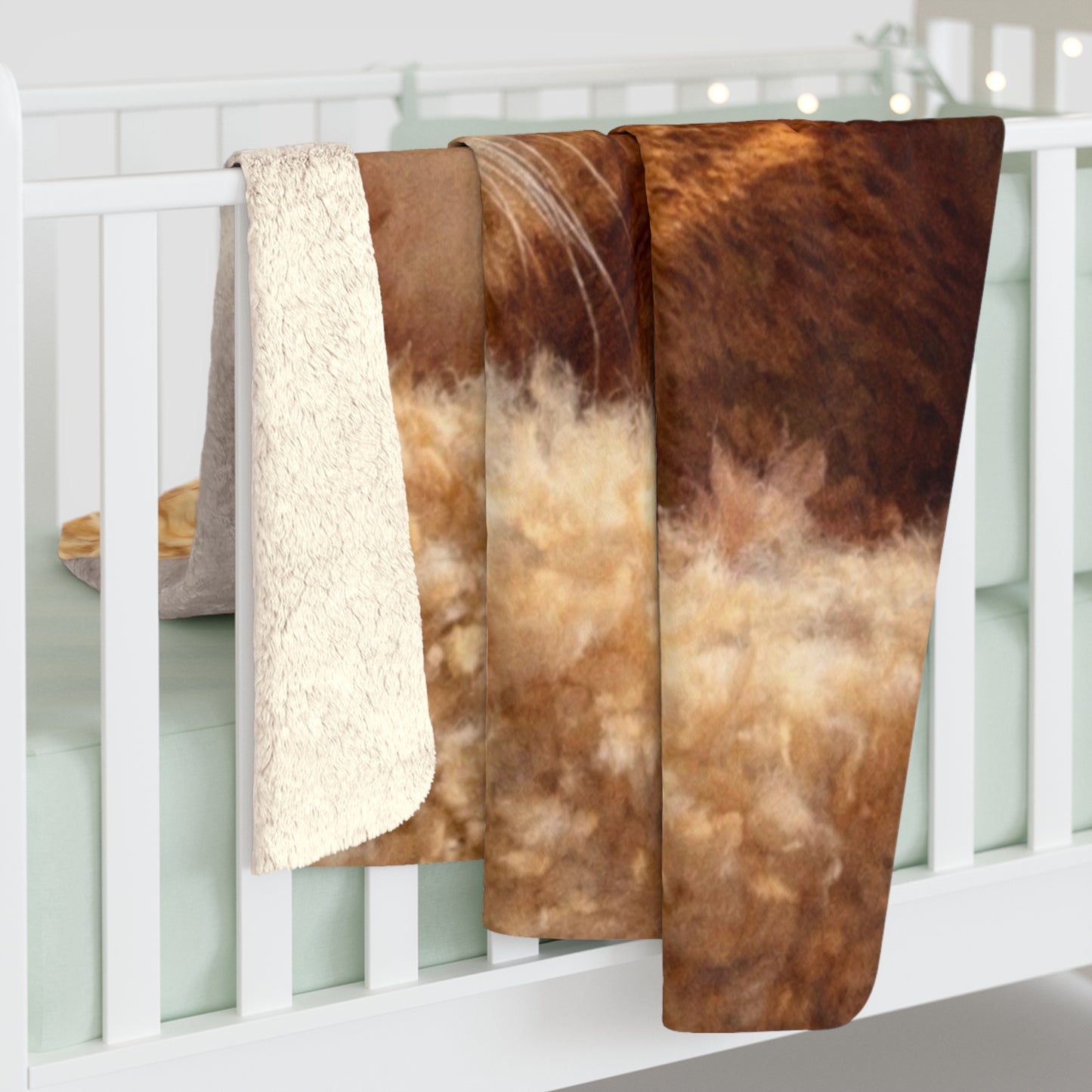 Petty Prints: Custom Pet Portrait Water Color Realistic Sherpa Blanket Plush Fleece Throw
