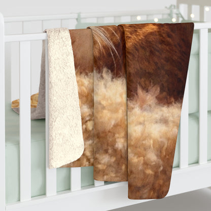 Petty Prints: Custom Pet Portrait Water Color Realistic Sherpa Blanket Plush Fleece Throw