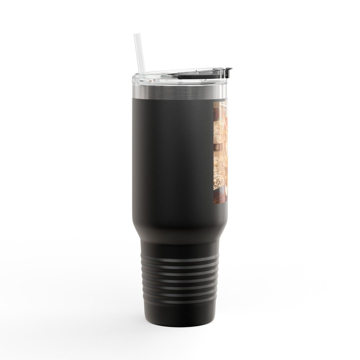 Custom Pet Portrait Watercolor 40oz Insulated Travel Tumbler