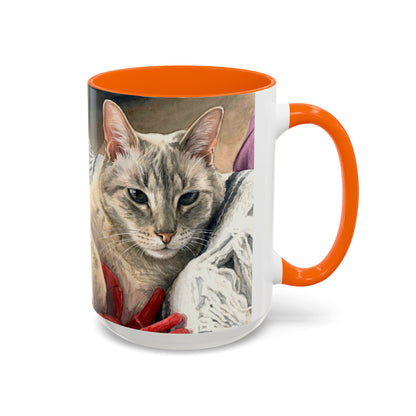 Custom Watercolor Pet Portrait Accent Coffee Mug