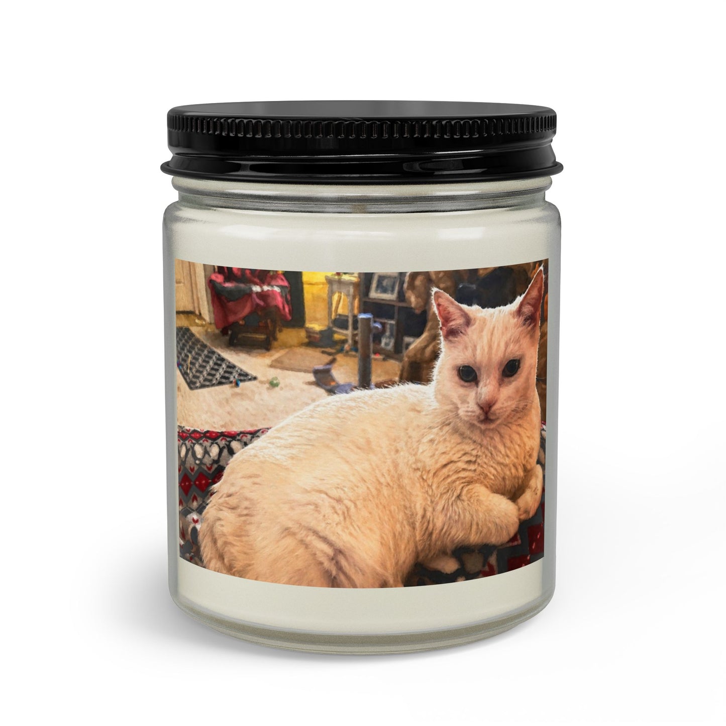 Custom Watercolor Pet Portrait Candle Set with Matches & Wick Trimmer