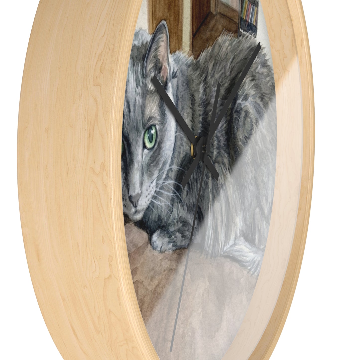 Petty Prints: Custom Water Color Realistic Pet Portrait Wall Clock