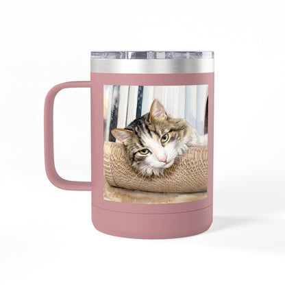 Custom Watercolor Pet Travel Mug – 15oz Insulated Tumbler