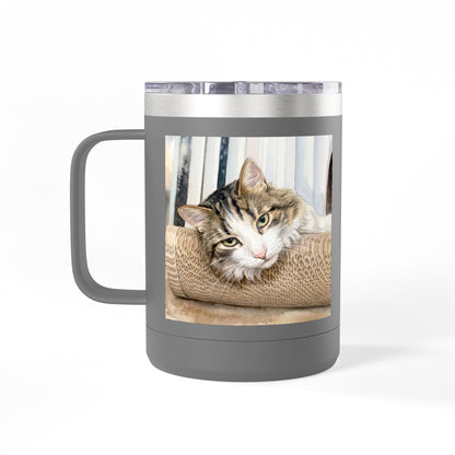 Custom Watercolor Pet Travel Mug – 15oz Insulated Tumbler