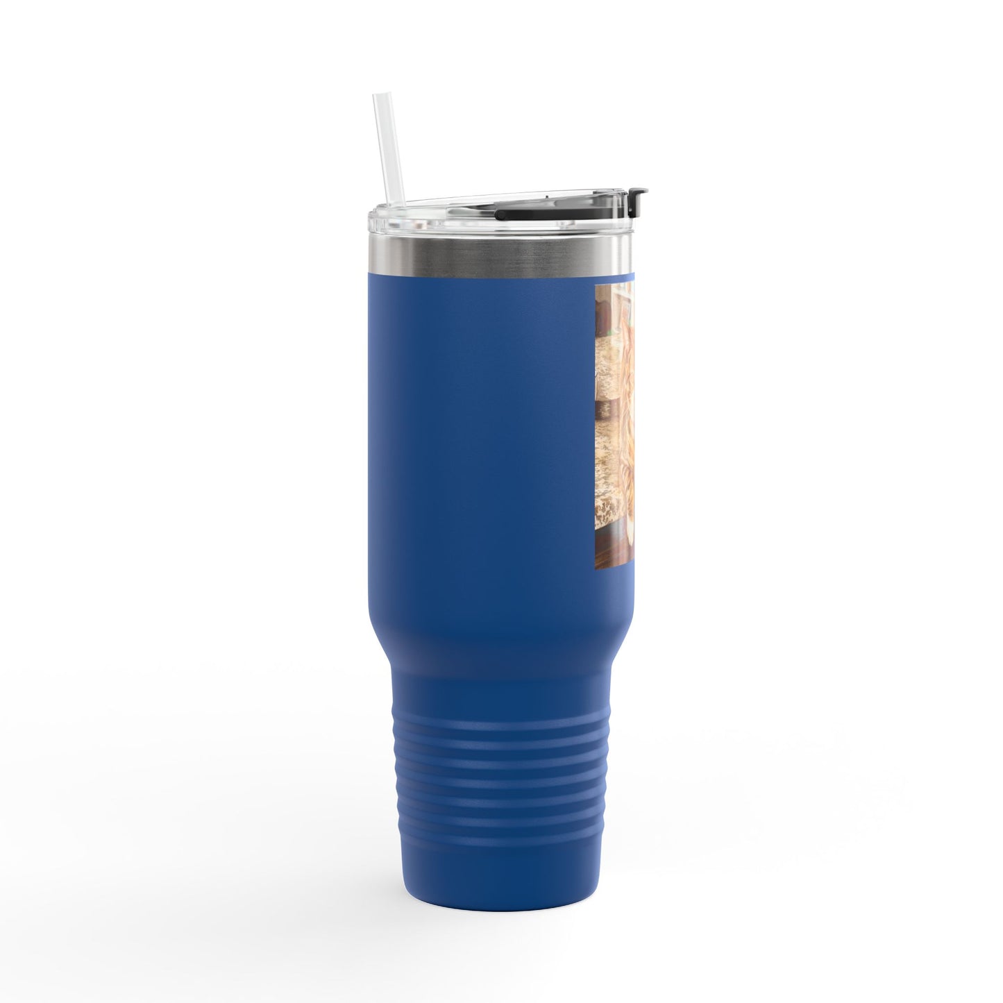 Custom Pet Portrait Watercolor 40oz Insulated Travel Tumbler