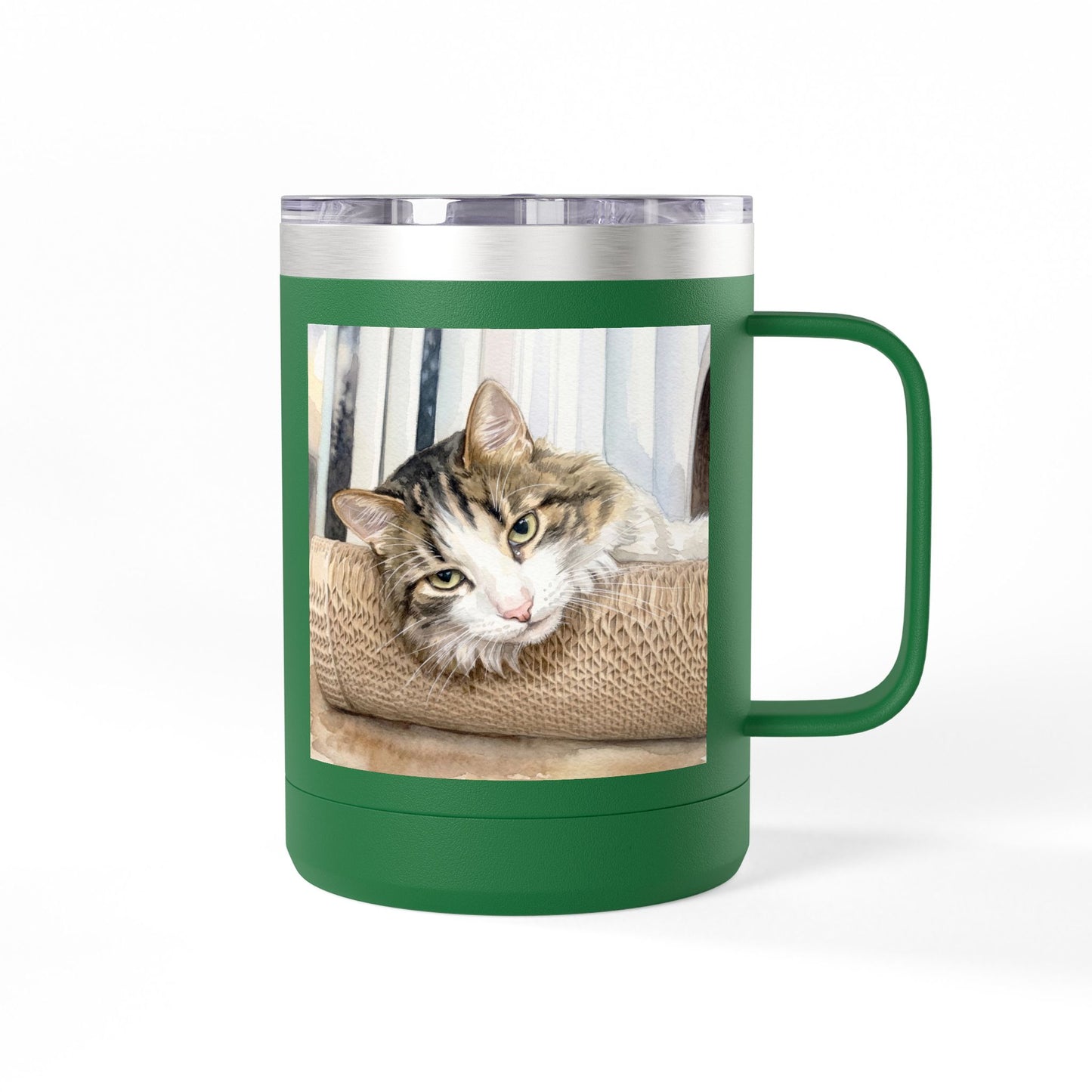 Custom Watercolor Pet Travel Mug – 15oz Insulated Tumbler