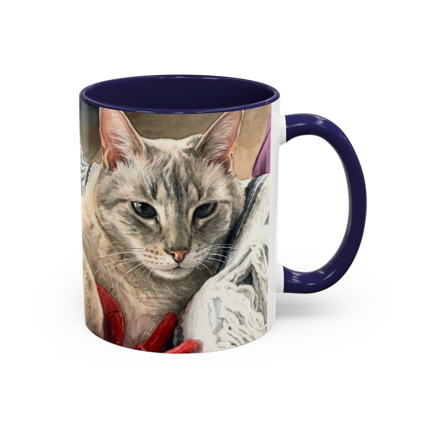 Custom Watercolor Pet Portrait Accent Coffee Mug