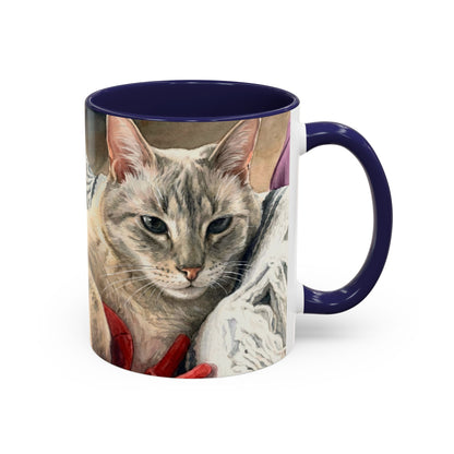 Custom Watercolor Pet Portrait Accent Coffee Mug