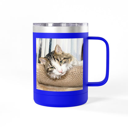 Custom Watercolor Pet Travel Mug – 15oz Insulated Tumbler