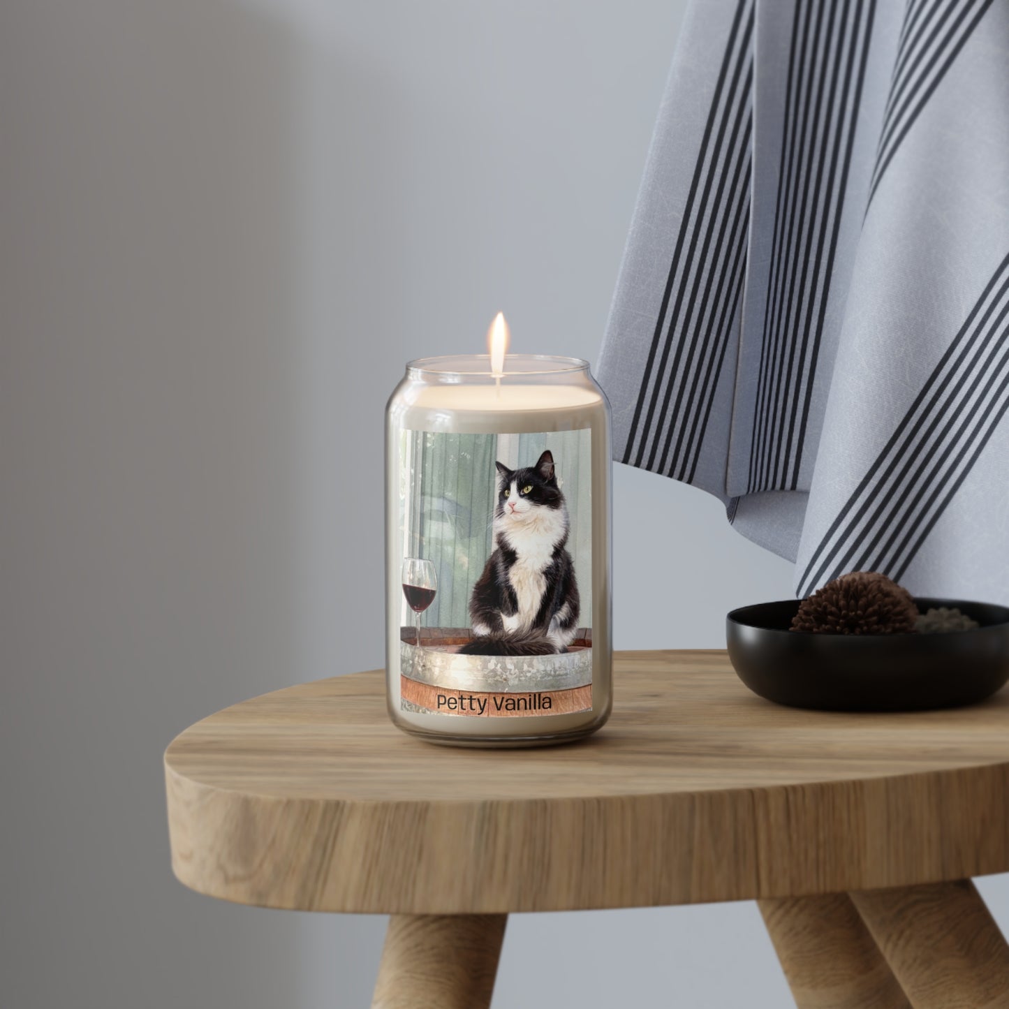 Petty Prints: Jumbo Custom Pet Portrait  Soy Candle — 13.75oz Scented Jar