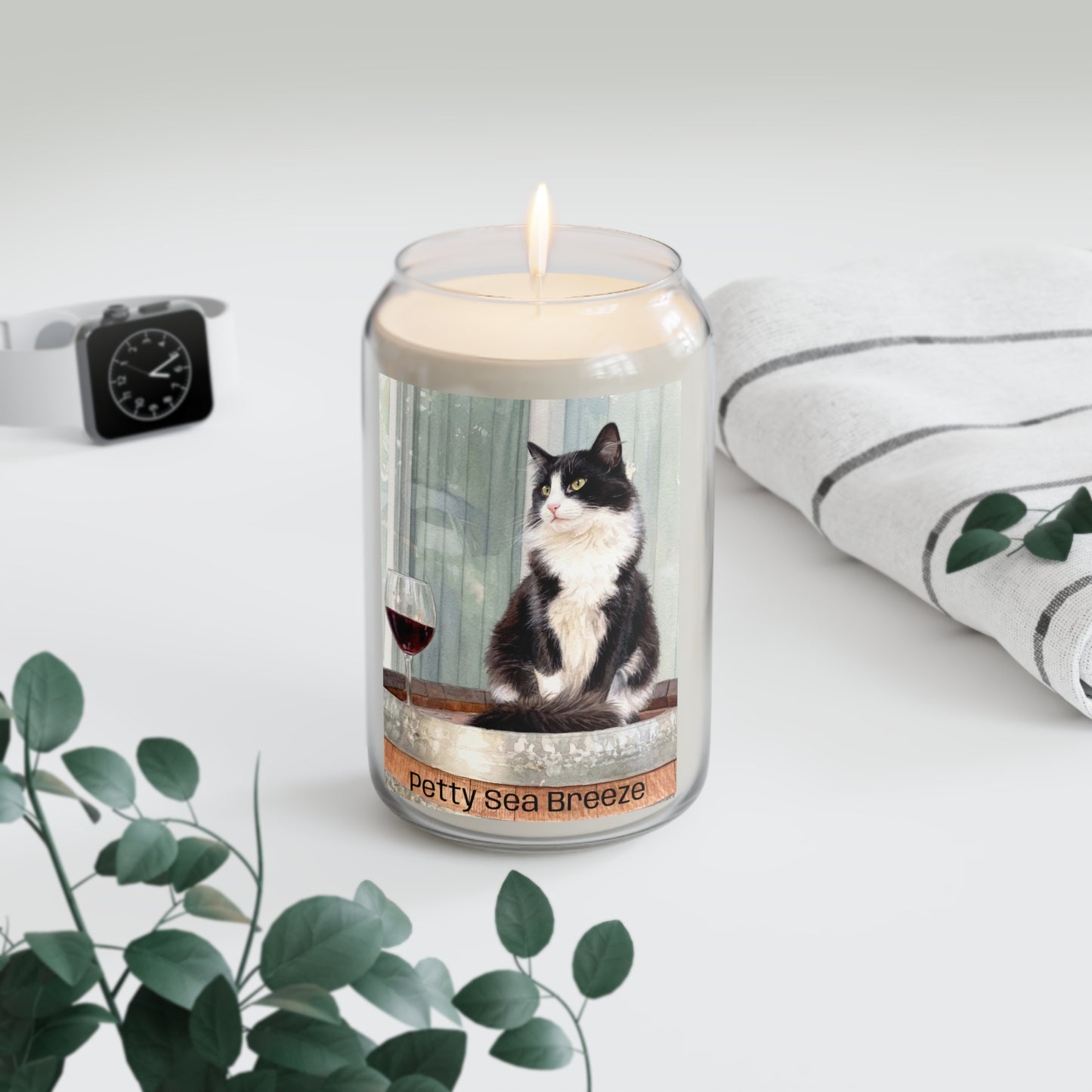 Petty Prints: Jumbo Custom Pet Portrait  Soy Candle — 13.75oz Scented Jar