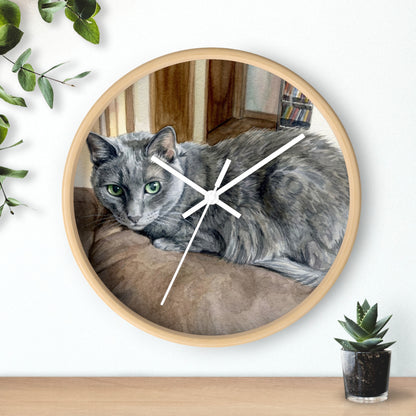 Petty Prints: Custom Water Color Realistic Pet Portrait Wall Clock