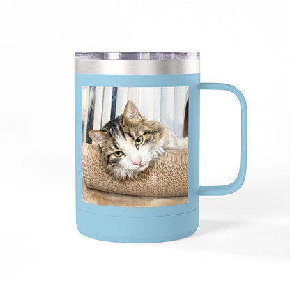 Custom Watercolor Pet Travel Mug – 15oz Insulated Tumbler