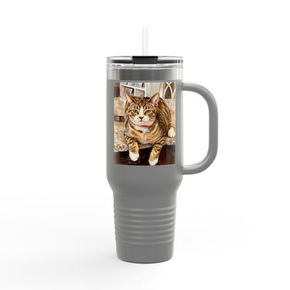 Custom Pet Portrait Watercolor 40oz Insulated Travel Tumbler