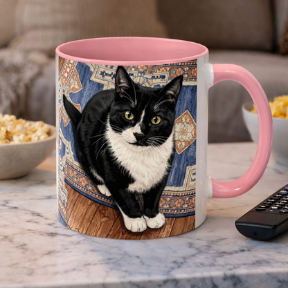 Custom Watercolor Pet Portrait Accent Coffee Mug