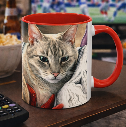 Custom Watercolor Pet Portrait Accent Coffee Mug