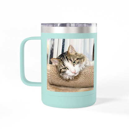 Custom Watercolor Pet Travel Mug – 15oz Insulated Tumbler
