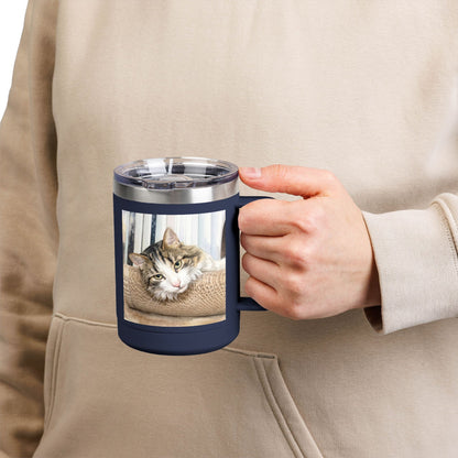 Custom Watercolor Pet Travel Mug – 15oz Insulated Tumbler