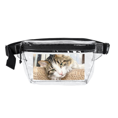 Petty Prints: Custom Water Color Realistic Pet Portrait Fanny Pack — Transparent Festival Waist Bag